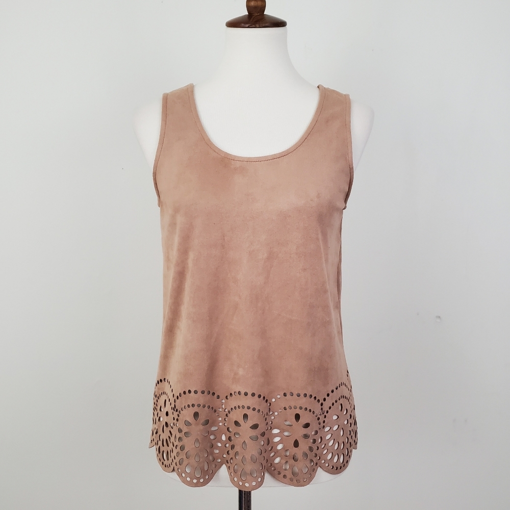 Pixley Bexhill Suede Lasercut Tank Top
